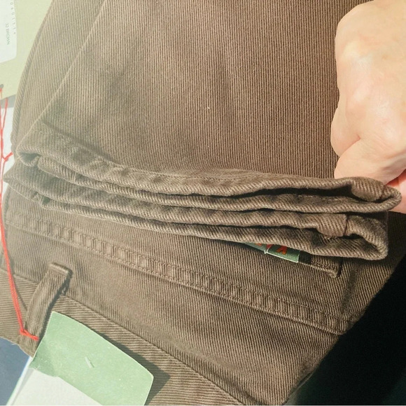 KATHARINE HAMNETT Sz 32 Tapered Slim Leg High Rise Jeans in Brown NWT - Picture 9 of 11